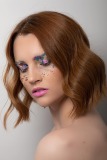 Colourful textured makeup