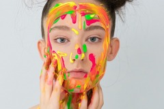 Dripping paint makeup