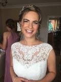 Glowing bride Rachel looks absolutely stunning all dressed ready for her wedding at Wrays Barn in Great Ayton, North Yorkshire. Makeup by Gemma Rimmington.