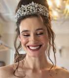 Smiling bride and boho bridal style