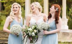 Smiling bridal party at Rushpool Hall