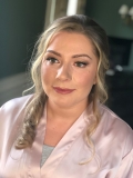 Glowy and glam makeup on beautiful bridesmaid at The Talbot Hotel, Malton