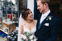 Smiley bride Hannah looks absolutely stunning for her wedding at The Talbot Hotel