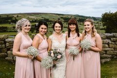 Laura and her gorgeous bridesmaids at Danby Castle, North Yorkshire. Makeup by Gemma Rimmington.