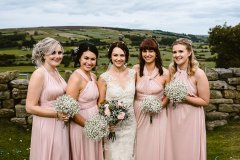 Laura and her gorgeous bridesmaids at Danby Castle, North Yorkshire. Makeup by Gemma Rimmington.
