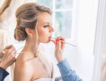 Makeup prep for British Bride editorial shoot