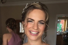 Glowing bride Rachel looks absolutely stunning all dressed ready for her wedding at Wrays Barn in Great Ayton, North Yorkshire. Makeup by Gemma Rimmington.