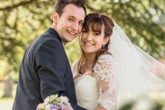 Bride Jenny and Groom Scott look beautiful at their wedding at Acklam Hall, Middlesbrough. Makeup by Gemma Rimmington.