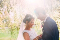 Bride Rachel and her Groom at Wrays Barn, Great Ayton, North Yorkshire. Makeup by Gemma Rimmington.