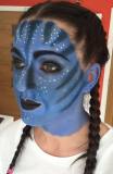Avatar makeup created for a family fancy dress party