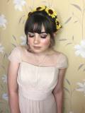 Beautiful soft makeup on young bridesmaid Hannah takem at Rushpool Hall in Saltburn.