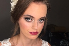 Model Chloe on bridal photoshoot at Acklam Hall wearing a vintage hairpiece and her makeup is stunning