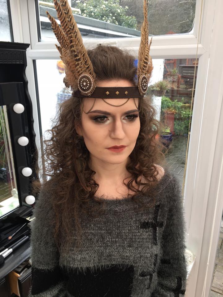 Amy looking 'fierce' in the makeup studio