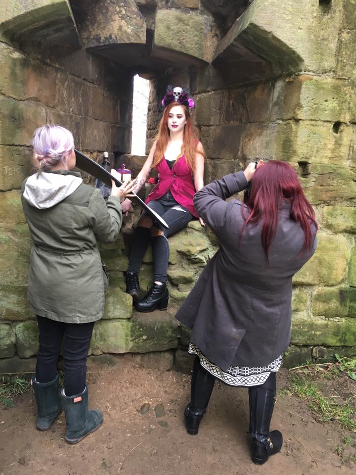 Behind the scenes - Rachel is on 'reflector duty' while Ann takes the shot