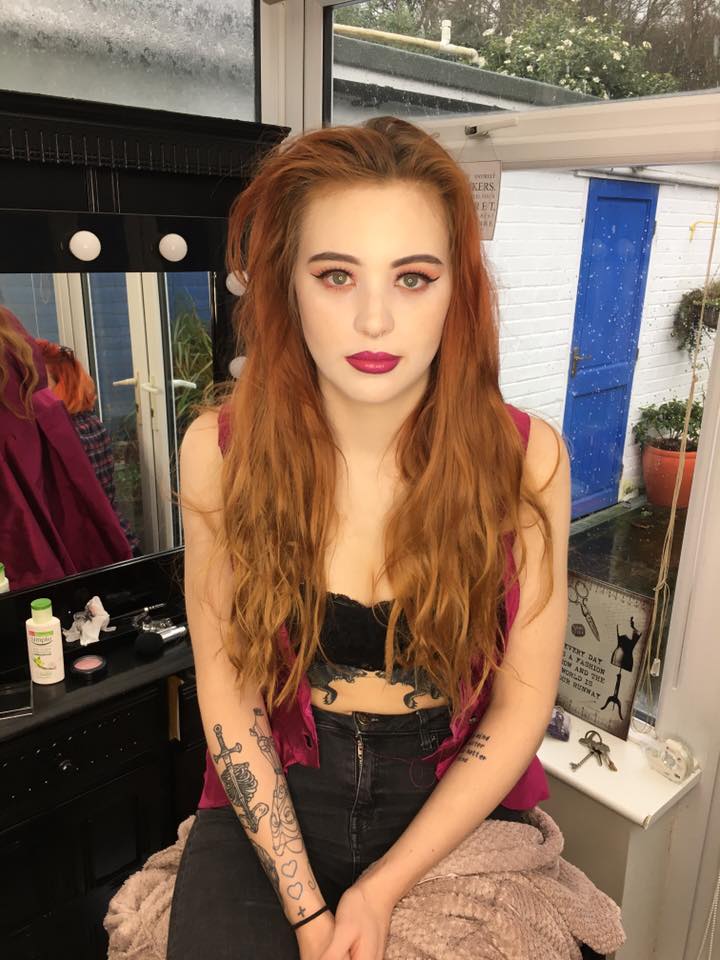 Lottie in the makeup studio pre-shoot