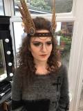 Amy looking 'fierce' in the makeup studio