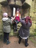 Behind the scenes - Rachel is on 'reflector duty' while Ann takes the shot