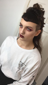 Grunge makeup by Gemma Rimmington for fashion shoot in Middlesbrough. Eye makeup created by Anastasia Beverley Hills eyeshadow and lips by Lime Crime