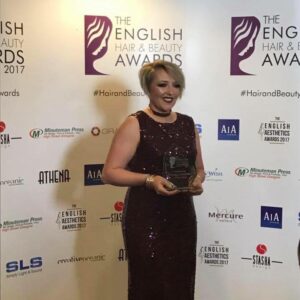 Award Winning makeup artist Gemma Rimmington at the English Hair and Beauty Awards in 2017