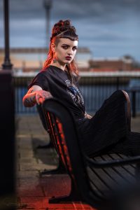 Image by Simon Hogben. Grunge makeup by Gemma Rimmington for fashion shoot in Middlesbrough. Eye makeup created by Anastasia Beverley Hills eyeshadow and lips by Lime Crime