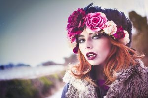 Image of model Rachelle Rogue on a photoshoot with myself and photographer, Nelly Nelson. Makeup done by Gemma Rimmington. Photoshoot took place on a snowy day in Guisborough, North Yorkshire.