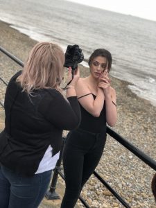 Fashion beach photoshoot in Saltburn 