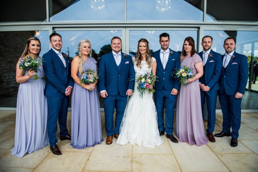 Glowing bride Sally looks so glamorous along with her bride squad who all chose natural looks for the wedding day