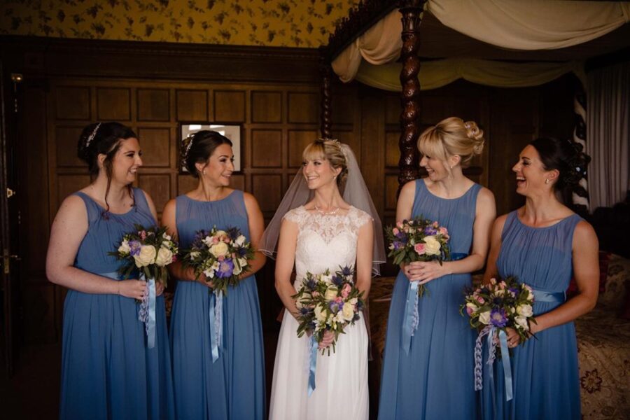 Flawless dewy makeup bridal makeup on Vicky and her bride squad at her wedding in Saltburn-by-the-Sea