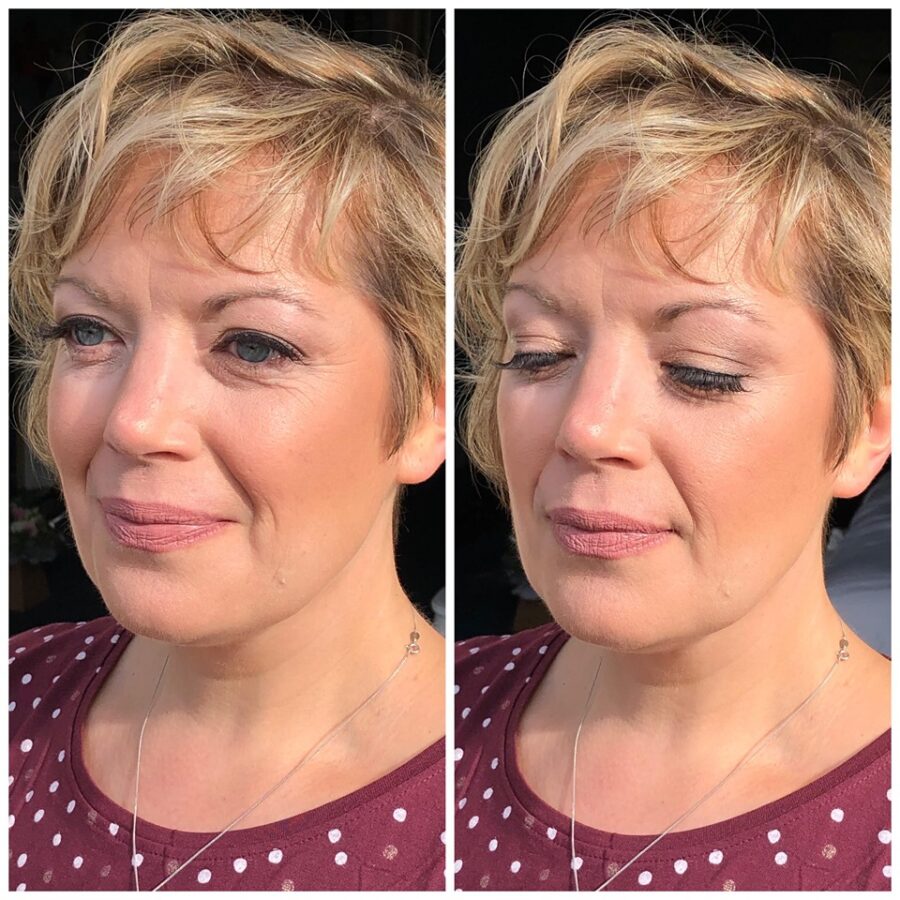 Glowing natural makeup for this bridesmaid at Rudby Hall