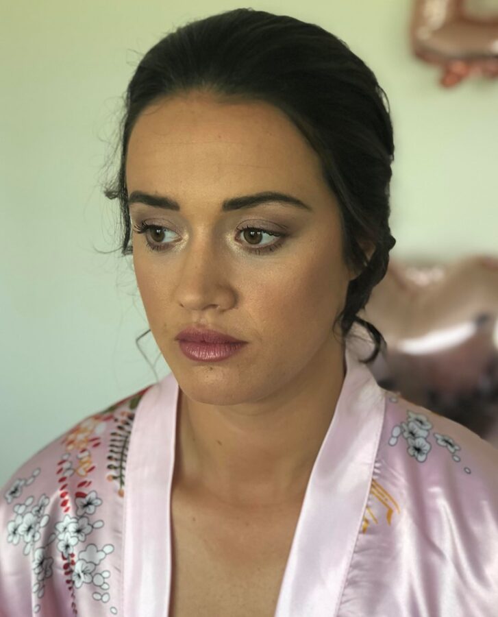 Beautiful bridal makeup for this stunning bridesmaid at Rushpool Hall, Saltburn-by-the-Sea