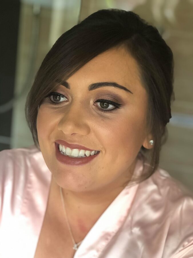 Flawless glowing makeup for this bridesmaid at Treebridge Hotel