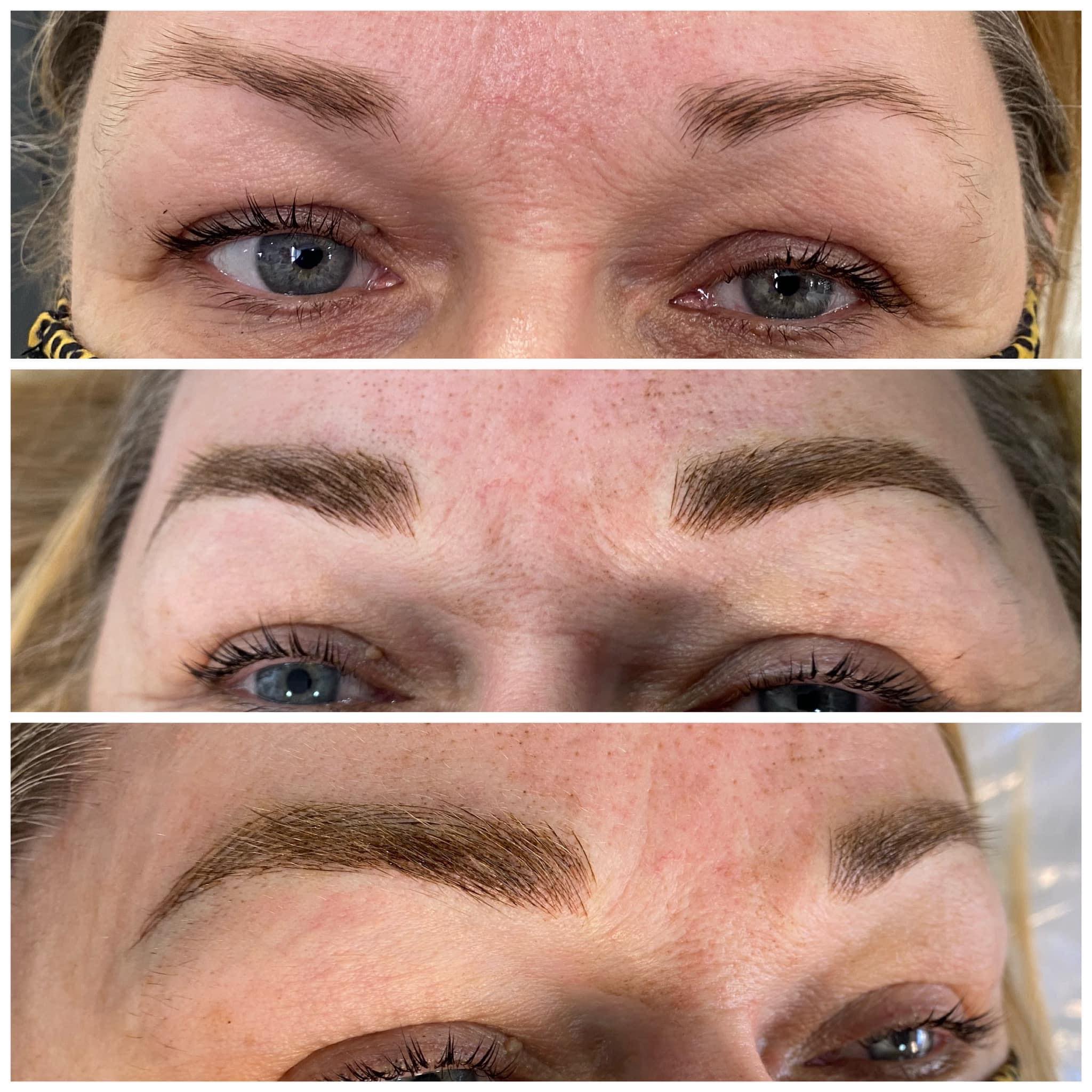 Before and after microblading