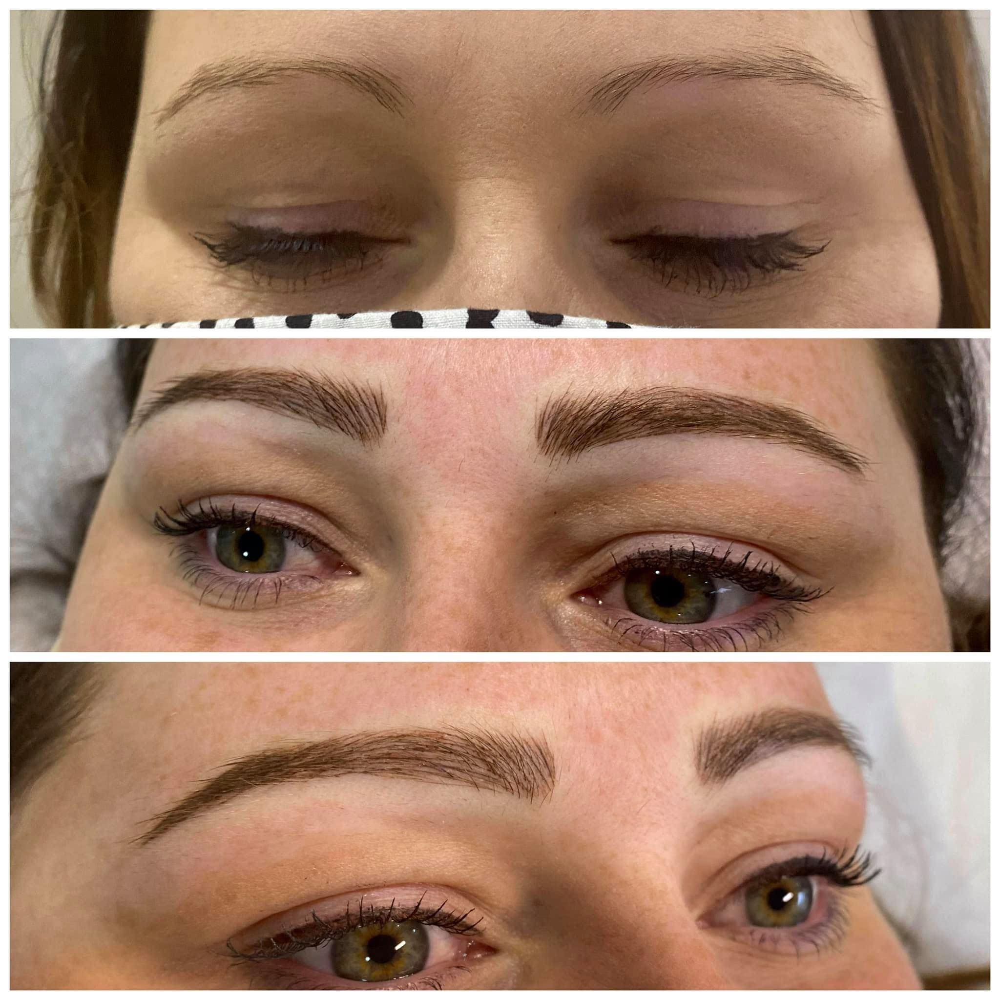 Before and after microblading results at my studio in Guisborough