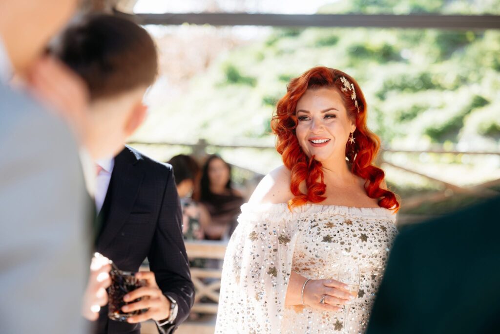 Beautiful bridal makeup on bride Donna at Runa Farm wedding venue
