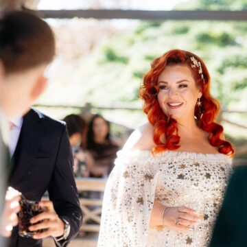 Bride Donna wears beautiful glowing makeup created by Bridal Makeup Artist Gemma Clark for her wedding at Runa Farm