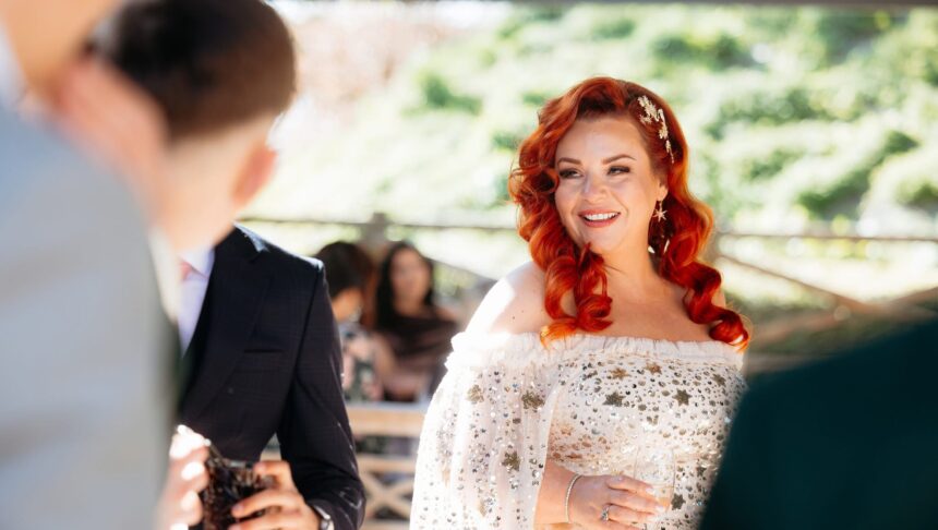 Bride Donna wears beautiful glowing makeup created by Bridal Makeup Artist Gemma Clark for her wedding at Runa Farm